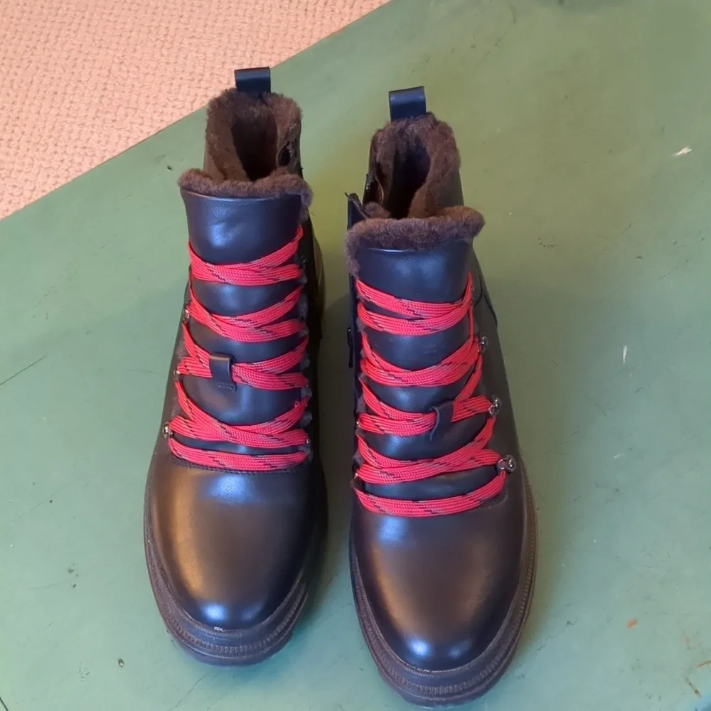 Naturalizer Julian Waterproof Boot Black Leather Upper - Picture 3 of 12